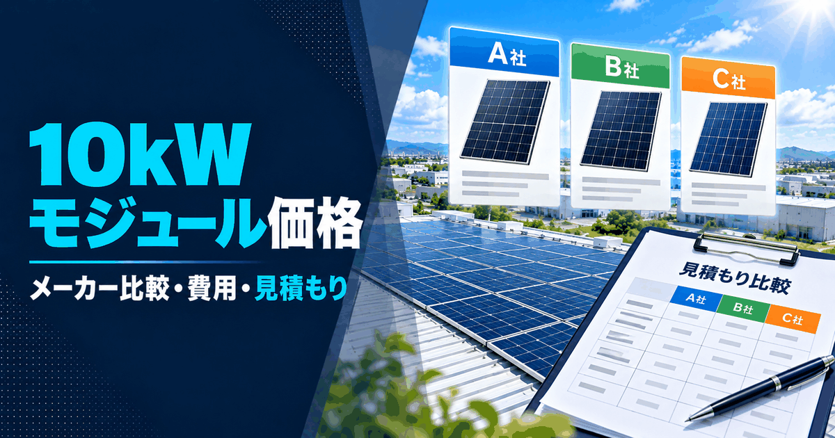 10kWの太陽光モジュール価格はいくら？法人向けにパネル単体の目安を解説