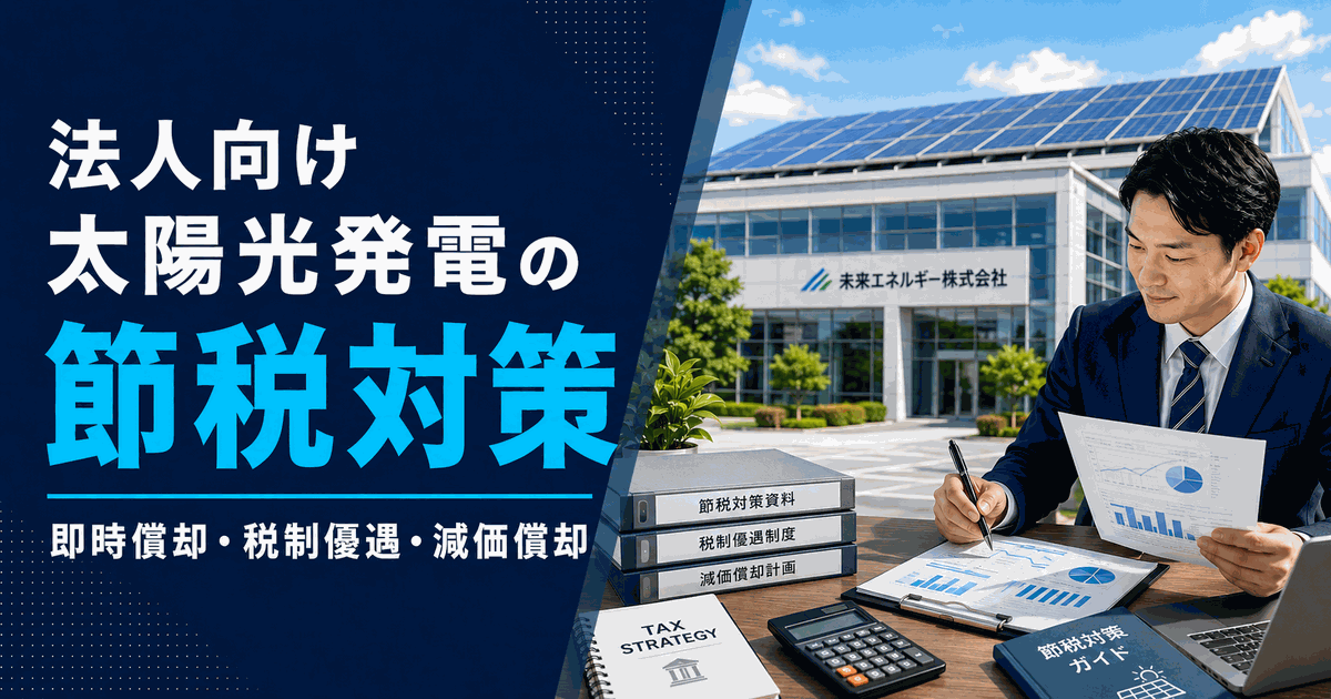 太陽光発電の法人向け節税対策！即時償却など税制優遇を解説