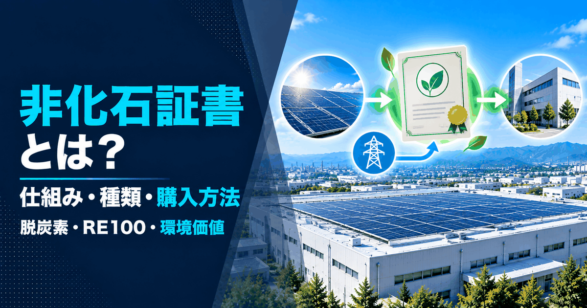 非化石証書とは？法人向けに仕組み・種類と太陽光発電との違いを解説