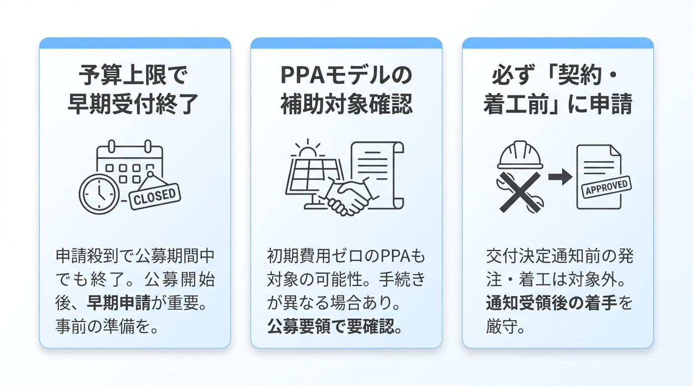 補助金申請で失敗しないための3つの注意点