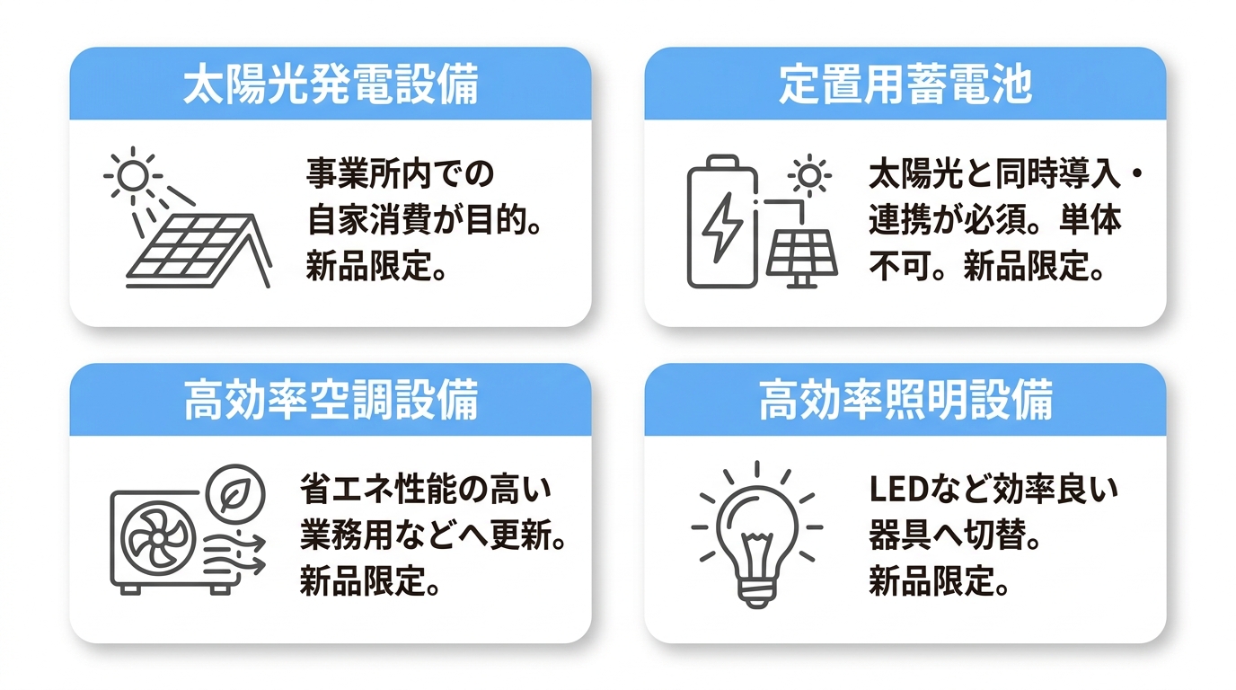 補助金の申請対象となる事業者と設備の詳細