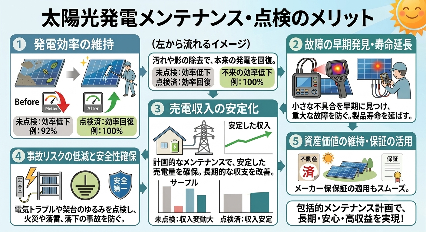 太陽光発電のメンテナンス・点検のメリット