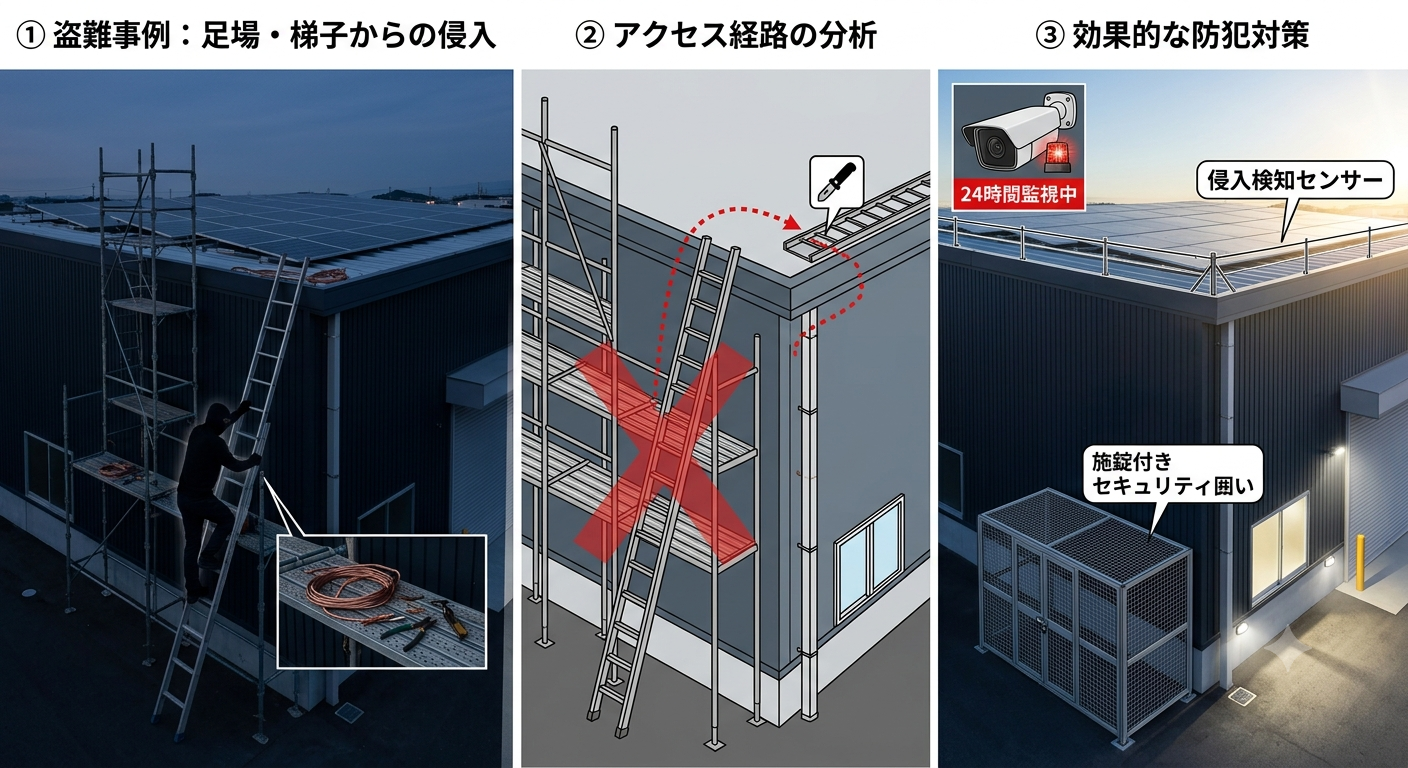 産業用の屋根設置における盗難事例と必要な防犯対策