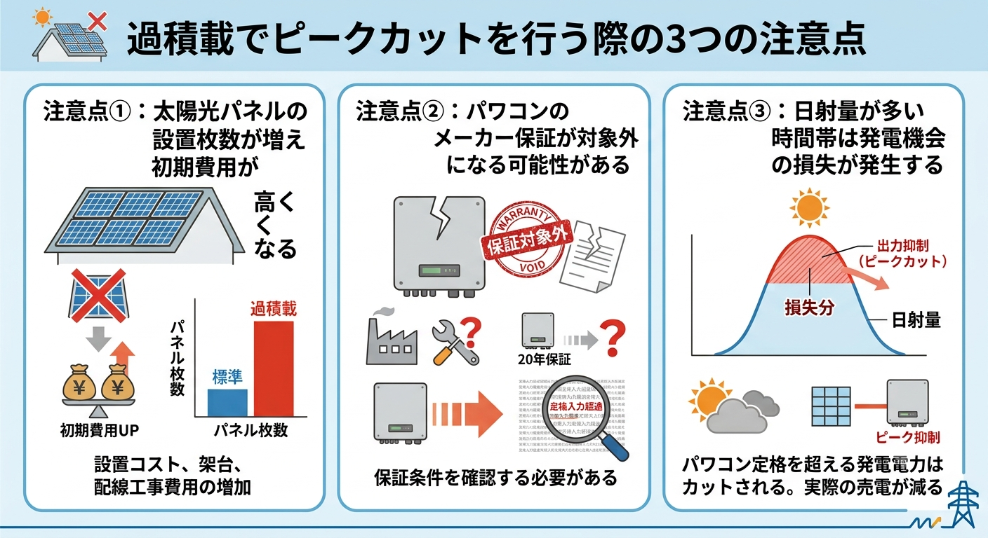 過積載でピークカットを行う際の3つの注意点（デメリット）