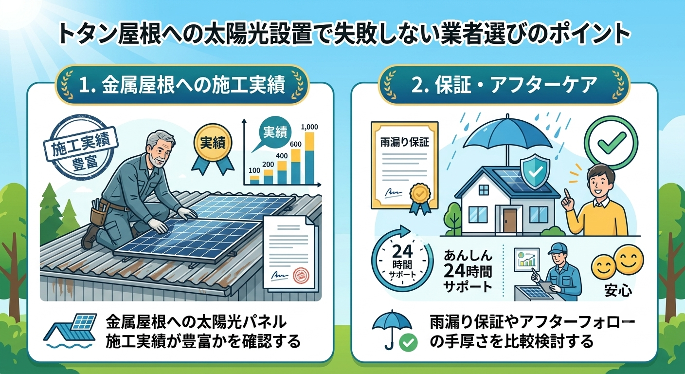 トタン屋根への太陽光設置で失敗しない業者選びのポイント