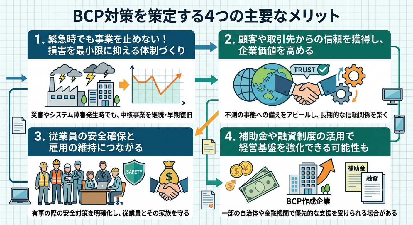 BCP対策を策定する4つの主要なメリット