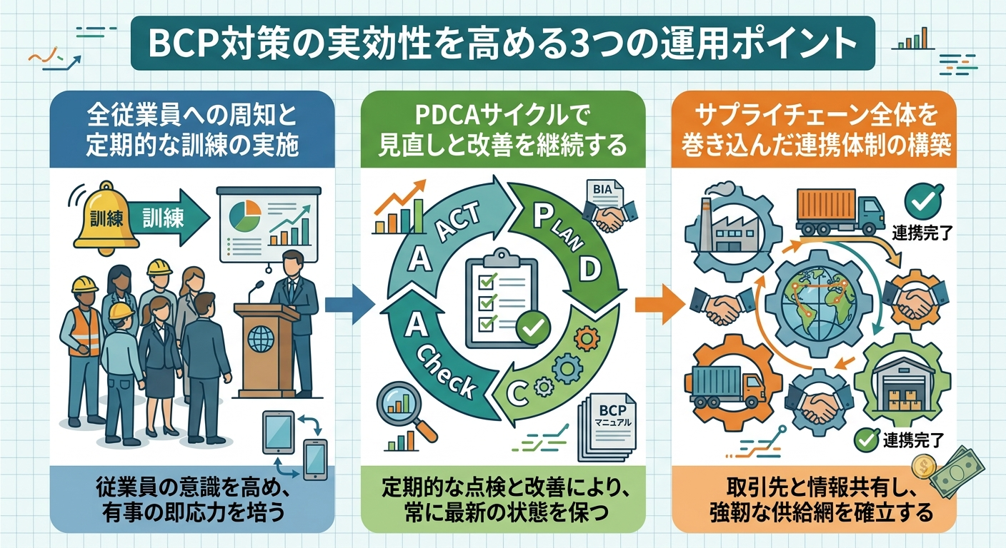策定して終わりじゃない！BCP対策の実効性を高める3つの運用ポイント