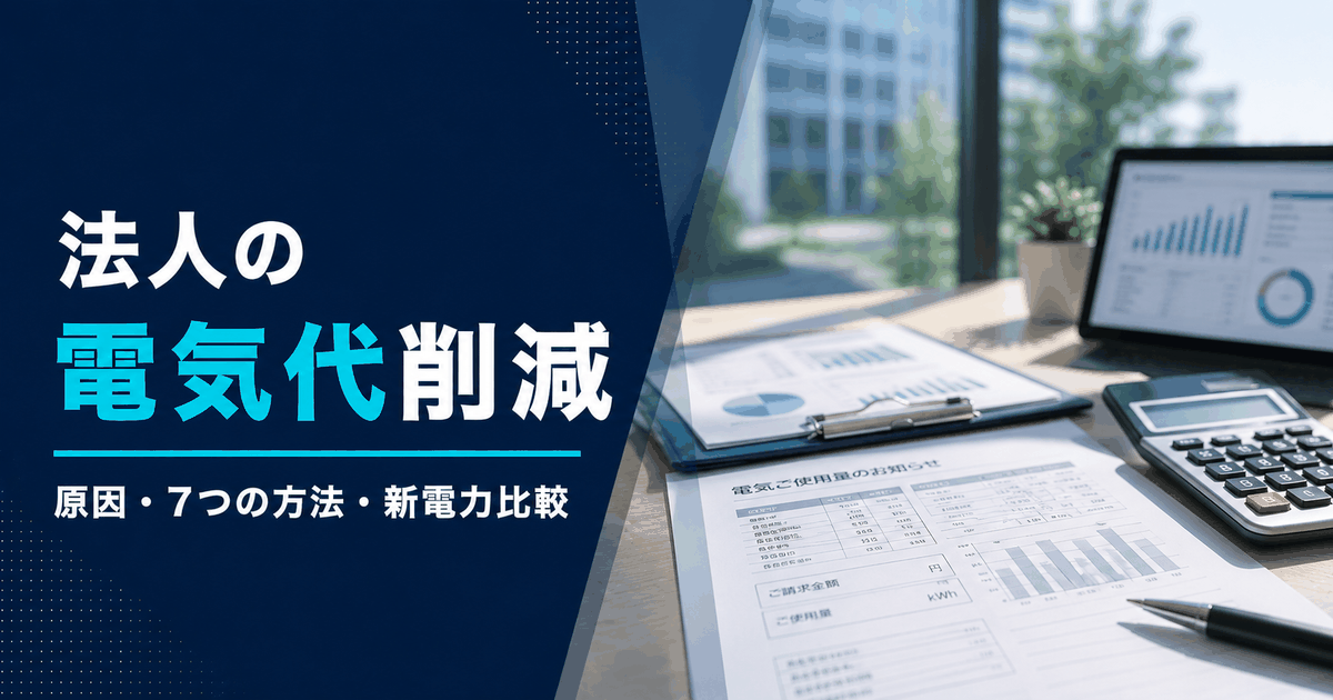 法人や企業の電気代削減、効果的な7つの方法｜原因から新電力の比較まで解説