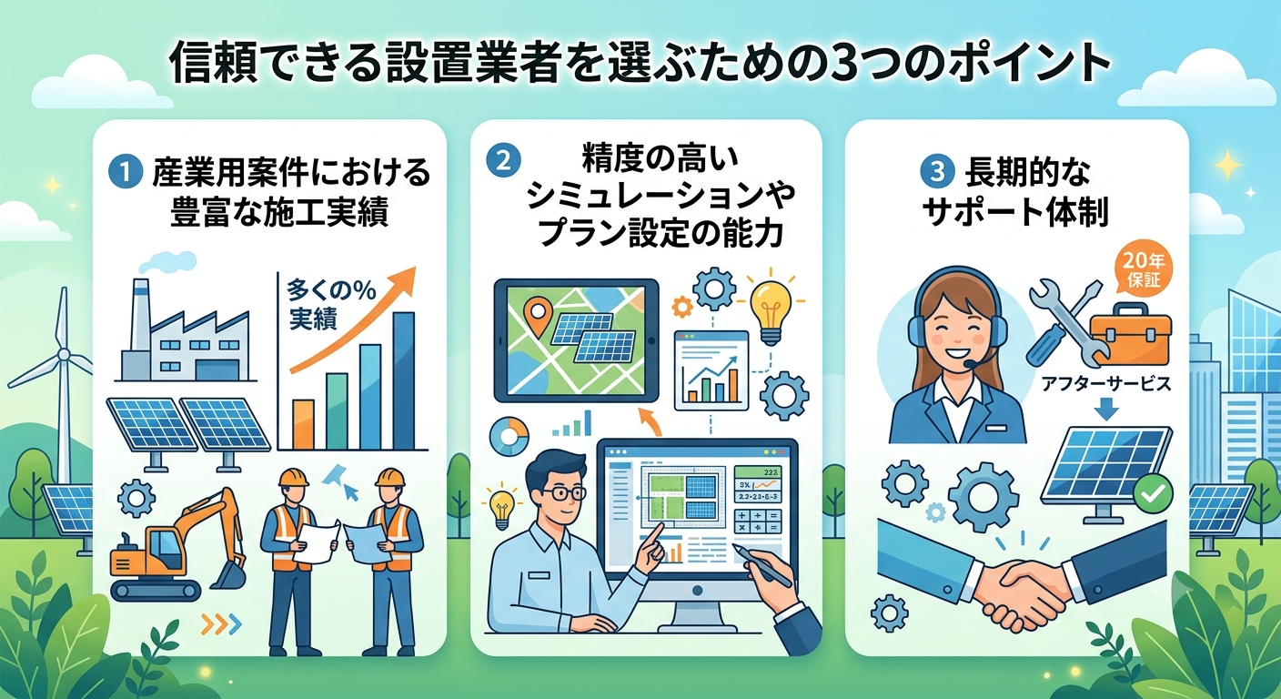 信頼できる設置業者を選ぶための3つのポイント