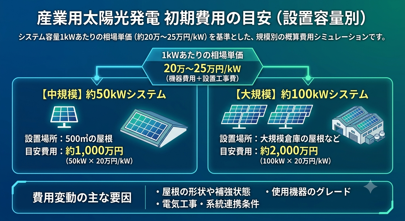 設置容量から見る初期費用のシミュレーション